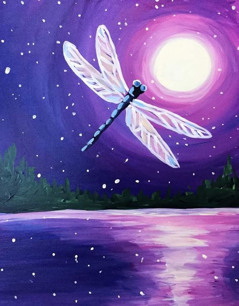 Acrylic Paint Tutorial, Beginner Acrylic Painting, Dragonfly Artwork, Purple Dragonfly, Dragonfly Painting, Paint Tutorial, Butterfly Art Painting, Acrylic Painting Tips, Canvas Painting Designs