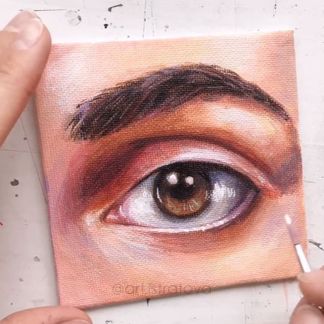 ART.IST YANA💗ПОРТРЕТЫ НА ЗАКАЗ on Instagram: “Acrylic eye 👁 step by step. I make a lot of layers of paint and try to do it more realistic✨ ⠀ #portraitdrawing #videopainting #painting…” Acrylic Eye Painting Step By Step, Eye Painting Acrylic, Eye Step By Step, A Lot Of Layers, Painting Step By Step, Eye Painting, Step By Step Painting, Portrait Drawing, Acrylic Painting