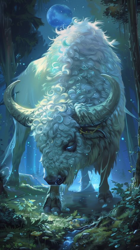 Monster, Celestial Bison | Fantasy I Sci-Fi I Books I Films I World Building Urban Fantasy Creatures, Fantasy Hybrid Animals, Fantasy Animal Concept Art, Sci Fi Creatures, Fantasy Animals Art, Magical Creatures Art, Fantasy Creature Concept Art, Fantasy Monster Art, Scifi Animals