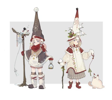 Character Design Girl, Fantasy Setting, Christmas Characters, Dnd Characters, Christmas Designs, Art Clothes, Anime Figures, Fantasy Character Design, Magical Girl