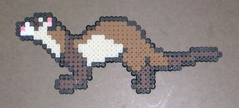 Ferret sprite by Bladespark.deviantart.com on @DeviantArt Ferret Perler Bead Patterns, Ferret Perler Beads, Slinky Drawing, Nerdy Perler Beads, A Ferret, Easy Perler Bead Patterns, Pokemon Perler Beads, Easy Perler Beads Ideas, Fusion Beads