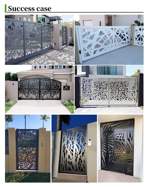 Driveway Fencing, Front Garden Fence, Gate Trellis, Trellis Metal, Modern Front Gate Design, Gates Sliding, Main Gate Designs, Latest Main Gate Designs, Aluminum Gates