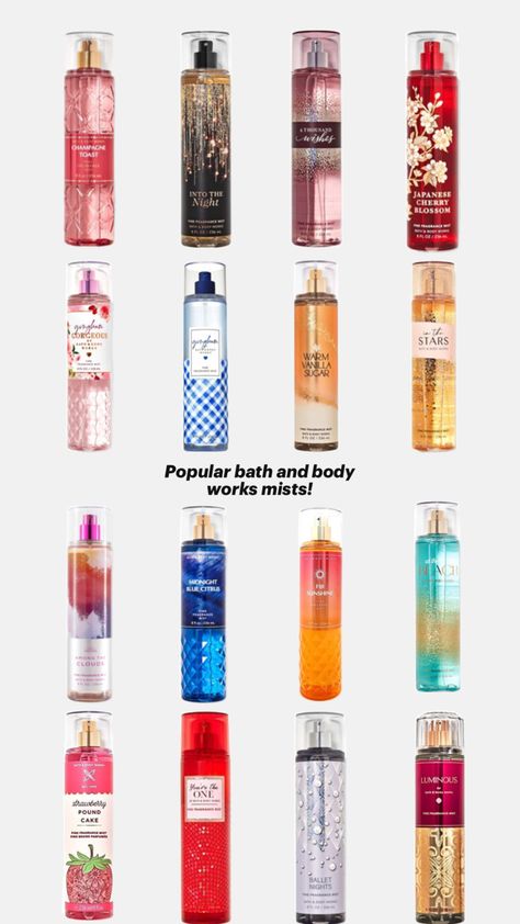 #pinterest #bath #bathandbody #bathandbodyworks #beauty #fragance #mists #bathandbodymists #bathandbodyworksmists #popularbathandbodyworksmists #popularbathandbodyworksproducts #popularperfume #perfume #popularmists #popularperfume #beauty #fyp Bath N Body Works Fragrance, Good Perfumes From Bath And Body Works, Good Smelling Body Mists, Bath Body Works Perfume Best, Best Smelling Bath And Body Works Perfume, Perfumes And Body Sprays, Body Lotion That Smells Good, Good Perfumes Bath And Body Works, Bath And Body Works Recommendation