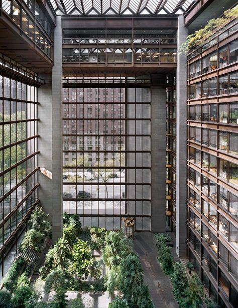 320 East 43rd Street Atrium Architecture, Culture Center, Ford Foundation, Louis Kahn, Philip Johnson, Easy Landscaping, Brutalism, Architecture Model, Public Space