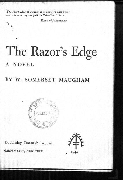 The Razors Edge, Somerset Maugham, English Book, Digital Library, Public Library, Somerset, Internet Archive, The Borrowers, Literature