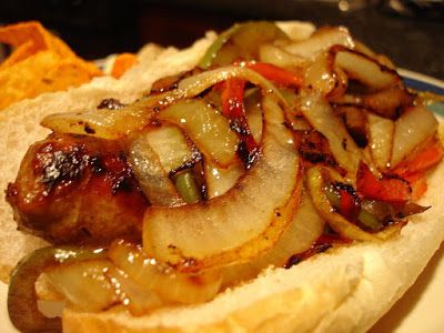 Mary Ellen's Cooking Creations: Sausage Sandwich with Peppers and Onions Bbq Brats, Onion Bun, Sausage Sandwich Recipes, Cooking Sausage, Sausage And Peppers Sandwich, Italian Sausage Sandwich, Sausage Sandwich, Bratwurst Recipes, Sausage Peppers And Onions