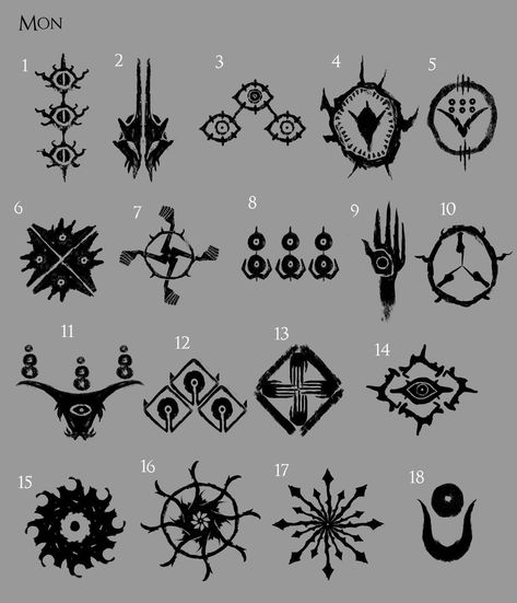 Crests by mythrilgolem1 on DeviantArt Fantasy Crest, Fantasy Symbols, Modern Dnd, Fate Core, Dungeons And Dragons Diy, Warhammer Dark Elves, Darkness Dragon, D20 Modern, Witch Symbols