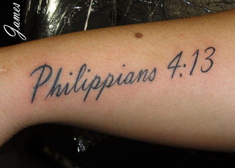 Crazy Cactus Tattoo-Scottsdale, AZ- James- Philippians 4:13- I can do all things through Christ who strengthens me. Religous Tattoo, Body Tattoo Design, Cactus Tattoo, 13 Tattoos, Cross Tattoo For Men, Religious Tattoos, Philippians 4, Dainty Tattoos, Cross Tattoo