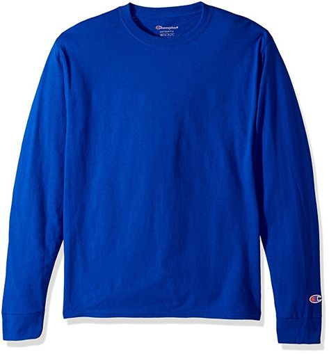 T Shirt Long Sleeve, Full Sleeve Tshirt, Ripped Jeans Men, 9th Grade, Blue Long Sleeve Tops, Blue Long Sleeve Shirt, Cotton Jersey Fabric, C Logo, Mens Long Sleeve Tee