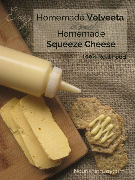 Forget the store-bought versions! Try our super-easy, HEALTHY Homemade Velveeta & Homemade Cheez Whiz - with all real food ingredients! Cheez Wiz, Queso Velveeta, Homemade Cheeses, Homemade Velveeta, Cheez Whiz, Cheese Whiz, Nourishing Recipes, Velveeta Cheese, Food Homemade