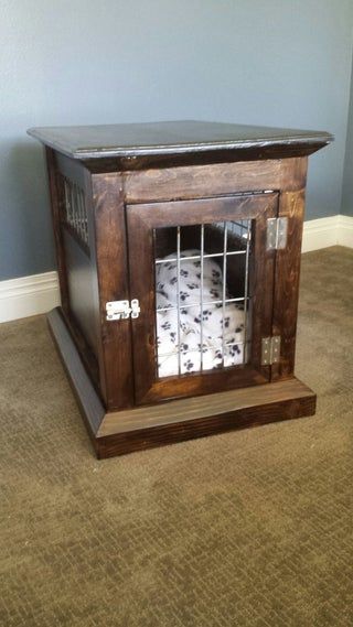 Dog Kennel End Table : 13 Steps (with Pictures) - Instructables Dog Kennel End Table, End Table Plans, Table 13, How To Apply Polyurethane, Diy Dog Kennel, Horse Fencing, Chop Saw, Dog Kennels, Best Build