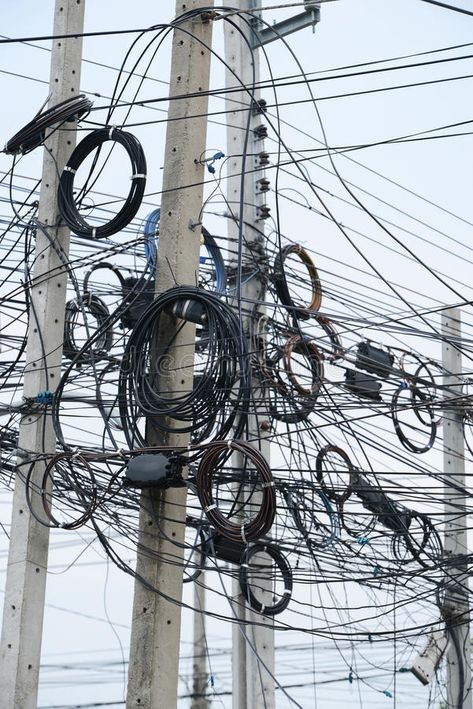 Messy electrical cables. On pole , #spon, #electrical, #Messy, #pole, #cables #ad Wires And Cables, Electrical Wires, Machine Photography, Electric Pole, Transmission Tower, Computer Cables, Black And White Picture Wall, Electrical Cord, Natural Structures