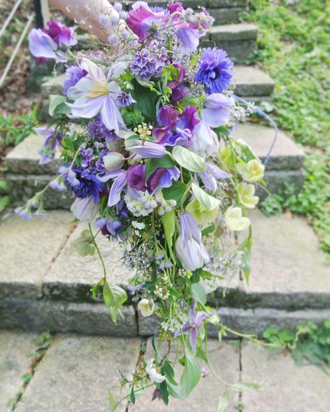 Purple flowers spring wedding cascade bouquet Wisteria Bouquet, Cascade Wedding Bouquet, Cascading Wedding Bouquets, 2016 Wedding Dresses, Fairy Wedding, Cascade Bouquet, Wedding Venue Decorations, Venue Decor, Floral Photo