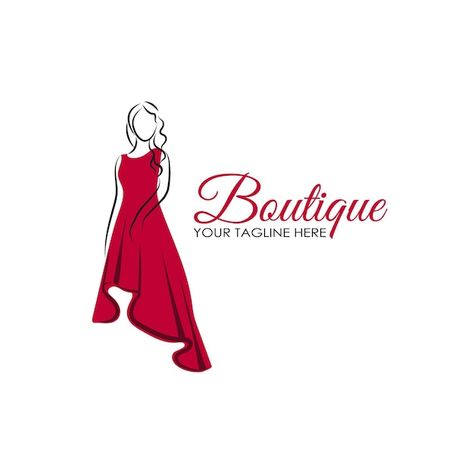 Ladies Tailor Shop Banner Design, Boutique Names Ideas, Fashion Boutique Logo, Sketch Model, Logo Woman, Sketch Woman, Clothing Logo Design, Vector Girl, Lady Logo