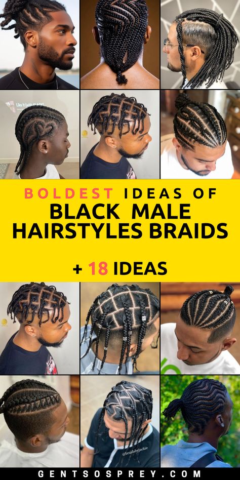 Stay ahead of the style curve in 2024 with our handpicked selection of 18 Dynamic Black Male Hairstyles Braids. These braided looks, ranging from short to long, and fade to 4c styles, are the epitome of contemporary men's hair fashion. Braids aren't just a hairstyle; they're an embodiment of your confidence and personal style. Explore our diverse range of braided options and let your hair speak volumes about your unique personality. Male Hairstyles Braids, Black Male Braids Hairstyles, Black Male Braids, Male Braids Hairstyles, Black Male Hairstyles, Boy Box Braids, Brazilian Wool Hairstyles, Male Braids, Braids With Fade