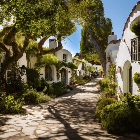 Spanish Revival Aesthetic, Spanish Villages, Eco Village Community, Spanish Colonial Decor, Rustic Outdoor Spaces, Aesthetic Place, Spanish Home Decor, Spanish Villa, Bohemian House