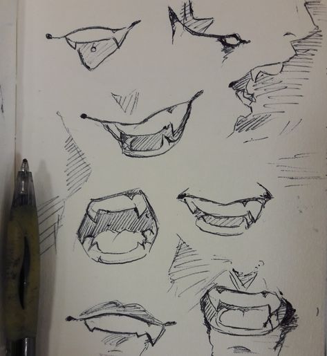 Anime Mouth Drawing Fangs, Fangs Drawing Reference, Vampire Fangs Drawing, Fangs Reference, Mouth Drawing Reference Fangs, Fangs Drawings, Women Anatomy, Mouth Art, Anime Mouth Drawing