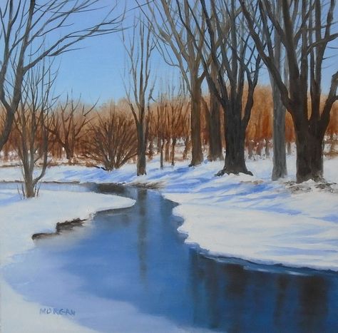 Winter Lake Painting, Frozen River, River Drawing, Snow Mountain Landscape Painting, Snow Covered Trees Painting, Frozen Lake Painting, Snowy Hills Painting, Snowy River Painting, Oil Painting Snow Landscapes