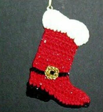 Santa's Christmas Cowboy Boot | FaveCrafts.com Crochet Cowboy Boots, Word Pattern, Crochet Christmas Stocking Pattern, Christmas Primitive Crafts, Christmas Cowboy, Crochet Ornament Patterns, Crochet Christmas Stocking, Crochet Christmas Gifts, Crochet Santa