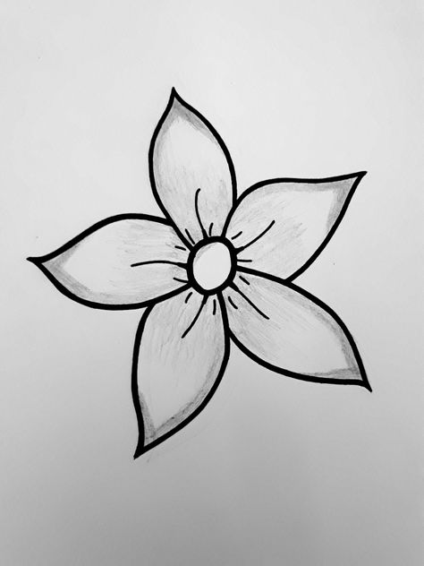 Small Cute Drawings Easy Flowers, Flowers To Trace Easy, Drawing Ideas Astetic Easy, Easy Flower Tattoos Simple, Small Tattoos Flower Simple, Pretty Flower Drawings Simple, Simple Cute Flower Drawings, Easy Drawing Of Flowers, Sketsa Flora Simple