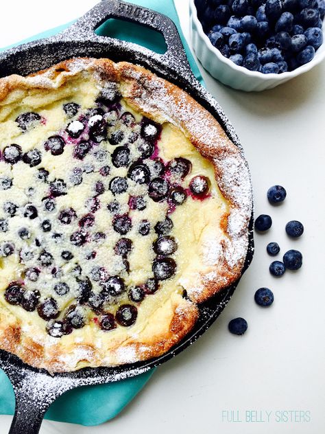 Roasted Strawberry Cheesecake, Blueberry Dutch Baby, Blueberry Recipe, Oven Pancake, Lemon Glazed Donuts, Backyard Campout, Dutch Baby Recipe, Puff Pancake, German Pancakes