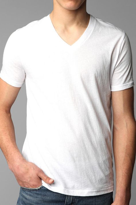 BDG V-Neck Tee V Neck Shirt, Perfect Shirt, Long Sleeve T Shirts, V Neck Tee, Shirt Men, Mens Tees, Mens Clothing Styles, White Undershirt, Long Sleeve T Shirt