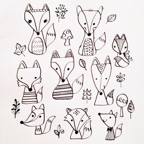 It's a fox thing! Fox doodles by Lisa Jayne Design Embroidery Fox Pattern, Fox Doodles, Fox Doodle, Doodle Animals, Fall Doodles, Arte Doodle, Animal Doodles, Doodle Inspiration, Piece Of Paper