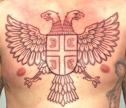 Serbian Chest Tattoo Serbian Eagle Tattoo, Serbian Tattoo Ideas, Serbian Tattoo, Russian Eagle, Russian Tattoo, Eagle Tattoo, Dad Tattoos, Minimal Tattoo, Chest Tattoo