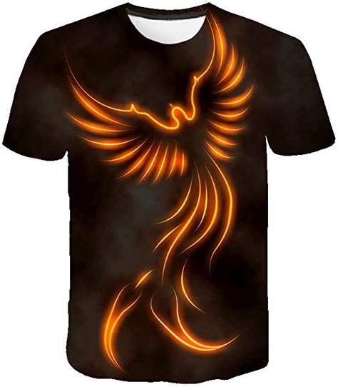 Cerbukt Men's Cool Novelty Phoenix Graphic 3D Printed T-Shirt Branded T Shirts, T Shirt Design, Top Fashion Brands, Shop Top, Phoenix, Fashion Brands, 3d Printing, Print T Shirt, Fashion Branding