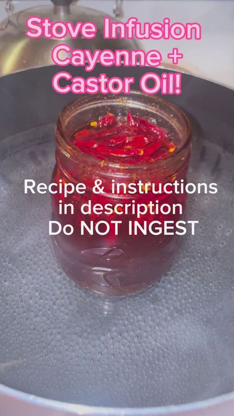 ✋Here is how to do a stove 👩‍🍳infusion using the double boiler ⏲️method for the people that don’t have an infusion machine. 🌶️Creating a cayenne 🌶️pepper and castor oil infusion can be done using either cayenne pepper powder or whole dried cayenne peppers. Here's a simple recipe for both methods:**🌶️🌶️Ingredients:**- 1/4 cup of cayenne pepper powder OR a handful of whole dried cayenne peppers- 1 cup of castor oil- A clean, dry mason jar with a lid- A double boiler or a heatproof bowl and a Cayenne Pepper Oil Diy, Cayenne Pepper Cold Remedy, Castor Oil And Cayenne Pepper, Cayenne Pepper Tincture, How To Make Cayenne Pepper Powder, Pepper Powder, Holistic Medicine, Homemade Remedies, Healing Food