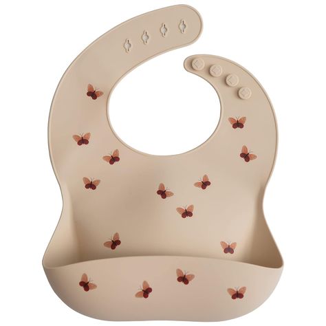 Amazon.com: mushie Silicone Baby Bib | Adjustable Fit Waterproof Bibs (Lilac Flowers) : Baby Graphic Onesies, Silicone Baby Bibs, Toy Garage, Waterproof Bibs, Nursing Accessories, Quilts Decor, Silicone Bibs, Doll Beds, Silicone Teether