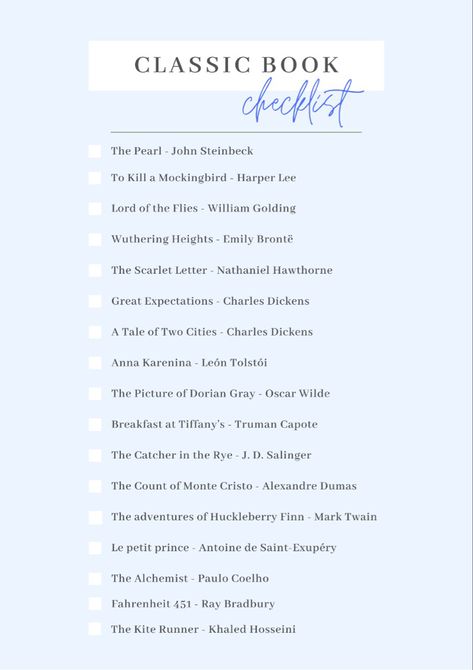 Classic Book Checklist, Book List Printable, Classic Books List, Book Checklist, Colleen Hoover Book, The Alchemist Paulo Coelho, Hoover Books, Books In English, William Golding