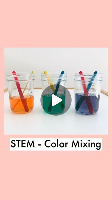 Primary And Secondary Colors Activities, Primary Color Mixing, Primary Secondary Colors Activity, What Are The Primary Colors, Primary Colour Mixing Chart, Mixing Primary Colors For Preschool, Easy Learning Activities, Primary And Secondary Colors, Clear Jars