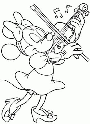 DISNEY COLORING PAGES Music Coloring Sheets, Minnie Mouse Coloring Pages, Mickey Mouse Coloring Pages, Learn Violin, Music Coloring, The Violin, Happy Cartoon, Disney Colors, Disney Coloring Pages