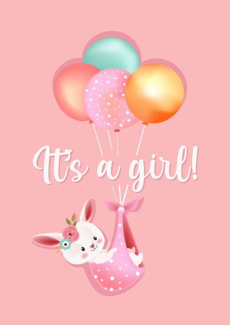 It's A Baby Girl, Vom Avea Un Copil, Baby Shower Greetings, Baby Shower Greeting Cards, Fun Baby Announcement, Its A Girl Announcement, Baby Girl Card, Happy Pregnancy