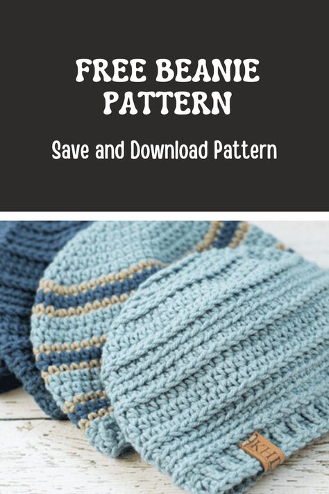 This free beanie pattern is super cute crochet pattern and keeps you warm all fall and winter. Free Beanie Pattern, Mens Beanie Crochet Pattern, Crochet Hat Size Chart, Crochet Beanie Hat Free Pattern, Crochet Hat Sizing, Chunky Crochet Hat, Crochet Hat Patterns, Easy Crochet Hat Patterns, Crochet Beanie Pattern Free