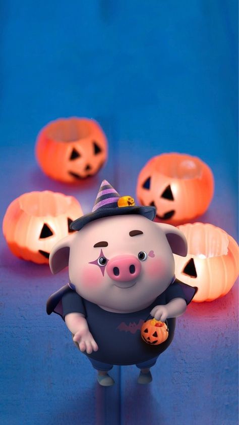 Pig 🍭 Spooky Halloween Pictures, Pig Halloween, Pig Wallpaper, Cute Piglets, Pig Illustration, Funny Pigs, Pig Art, Kawaii Pig, Pig Cartoon