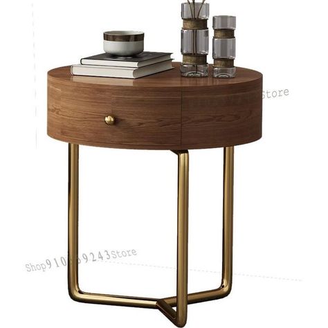 Gorgeous & Attractive Wooden Bed Side Table Design In 2023 For Room | Cool Ideas | Home Decor Ideas Side Tables Bedroom Modern, Room Cool Ideas, Golden Side Table, Wooden Bed Side Table, Bed Side Table Design, Small Round Side Table, Simple Side Tables, Bed Side Table, Side Table With Drawer