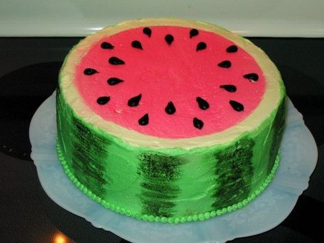 Watermelon This cake is Watermelon flavored, with mini chocolate chips inside for seeds! Decorated in all buttercream with painted vodka/... Watermelon Cake Designs Birthday, Watermelon Cake Design, Slice Cake, Watermelon Cake, Watermelon Slice, Watermelon Slices, Cake Designs Birthday, Mini Chocolate Chips, Chocolate Chips