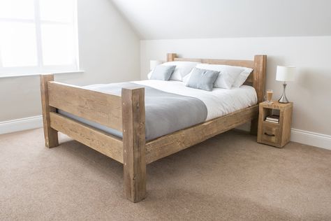 Rustic wood bed