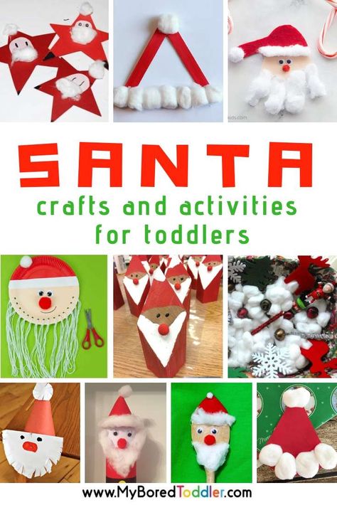 Santa Crafts and Activities for Toddlers Santa Crafts For Toddlers, Santa Crafts For Kids To Make, Toddler Christmas Activities, Santa Hat Crafts, Christmas Countdown Crafts, Santa Activity, Craft Toddler, Santa Claus Crafts, Santa Craft