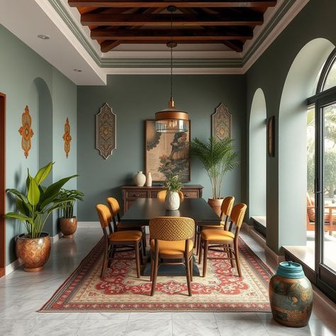 Moroccan Style Dining Room, Moroccan Dining Room, Moroccan Dining, Moroccan Decor, Moroccan Style, Ethnic Style, Dining Room Decor, Room Inspo, Dining Area