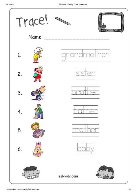 Esl kids family trace worksheet Family Tracing Worksheet, My Family Worksheets For Kids, Trace Worksheet, Ingles Kids, Family Tree Worksheet, Esl Kids, Subtraction Kindergarten, Word Family Worksheets, Family Worksheet