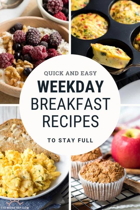 See the best collection of weekday breakfast ideas! You'll love these recipes to help you get the morning started. Find breakfast recipes that are quick and easy, healthy, and will keep you full on the weekdays. See the recipes on www.theworktop.com || #breakfastrecipes #weekdaymornings Quick And Easy Weekday Breakfast, Breakfast Ideas Weekday, Quick Weekday Breakfast, Breakfast Weekday, Weekday Breakfast Ideas, Easy Weekday Breakfast, Cottage Cheese Breakfast Bowl, Morning Recipes, Cottage Cheese Breakfast