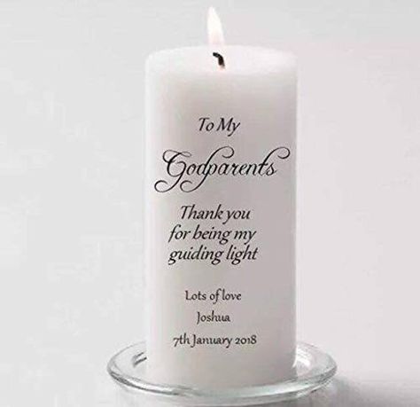 Gift For Godparents, Candle Wedding Gift, Christening Candle, Godfather Gifts, Godparent Gifts, Memorial Candle, Godmother Gifts, Baptism Girl, Personalized Candles