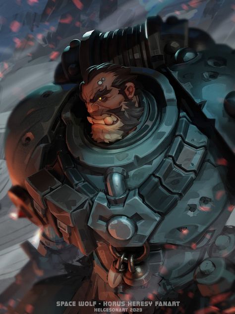 Space Wolf - Horus Heresy , Johannes Helgeson on ArtStation at https://www.artstation.com/artwork/vD0QdY Johannes Helgeson, Space Wolf, Warhammer 40k Memes, 40k Artwork, The Horus Heresy, Game Workshop, Space Wolves, Gallery Artwork, Horus Heresy