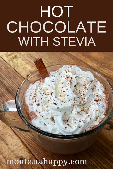 Keto Stevia Desserts, Baking With Stevia Recipes, Desserts With Stevia, Low Sugar Hot Chocolate Recipe, Stevia Recipes Desserts, Low Carb Hot Cocoa, Hot Chocolate For Diabetics, Recipes With Stevia, Stevia Hot Chocolate Recipe