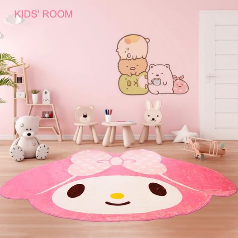 My Melody Pink Area Rug for Bedroom 5FT, Kawaii Room Decor Fluffy Anime Rug Carpet, Cute Anti-Slip Floor Mat Rug for Living Room Nursery Dorm Classroom Patio Kids Room Bedside Indoor Outdoor Carpet Cute, Sanrio Room, Anime Rug, Area Rug For Bedroom, Soft Bedroom, Living Room Nursery, Pink Room Decor, Kawaii Room Decor, Plush Area Rugs