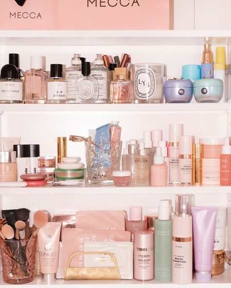 Mecca Cosmetica on Instagram: “What shelfie dreams are made of. ☁️ In need of a beauty shelf glow-up? ✨ @jasminedowling is sharing all her reorganisation tips over on our…” Mecca Beauty, Beauty Shelf, Mecca Cosmetica, Cute Summer Wallpapers, Beauty Therapist, Images And Words, Summer Wallpaper, Mecca, Glow Up?