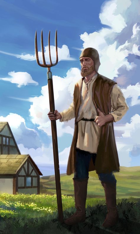 Fantasy Farmer, Medieval Farmer, Pathfinder Rpg Characters, Peasant Boy, Peasant Art, Live A Simple Life, Medieval Peasant, Farm Work, Ren Fest